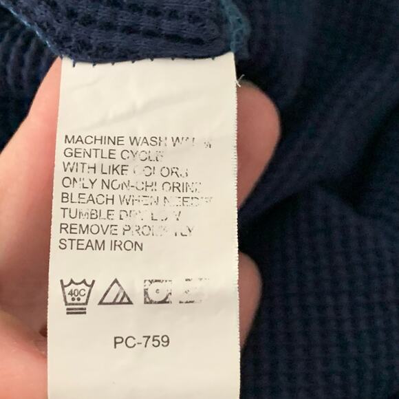 TIMBERLAND Mens Navy Blue Waffle Knit Thermal Shirt Gorpcore Work Shirt Size XXL - Picture 4 of 11